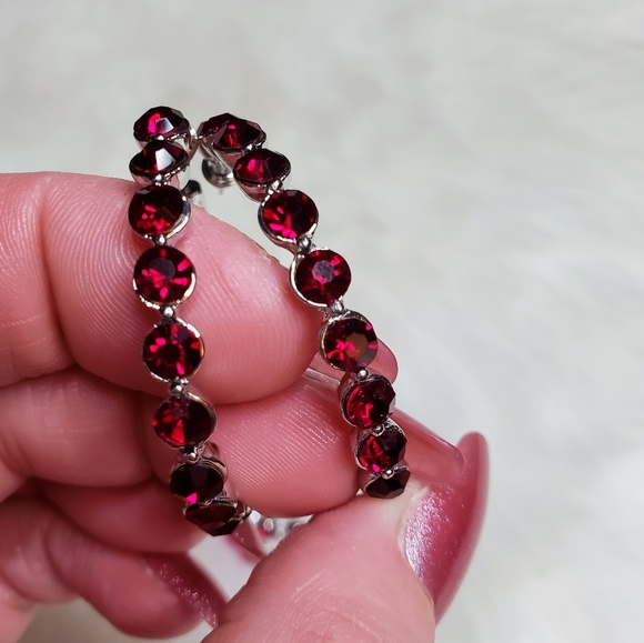 Gemstone hoop earring set - Picture 2 of 5